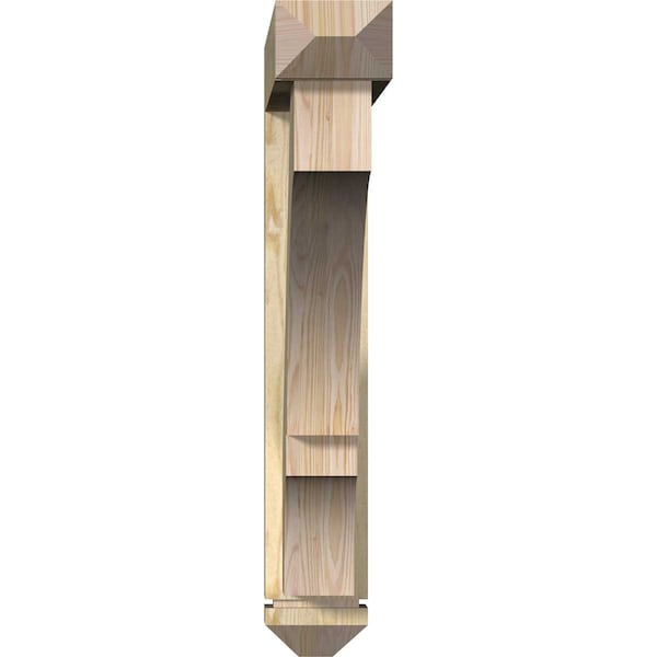 Balboa Arts And Crafts Rough Sawn Bracket W/ Offset Brace, Douglas Fir, 6W X 36D X 36H